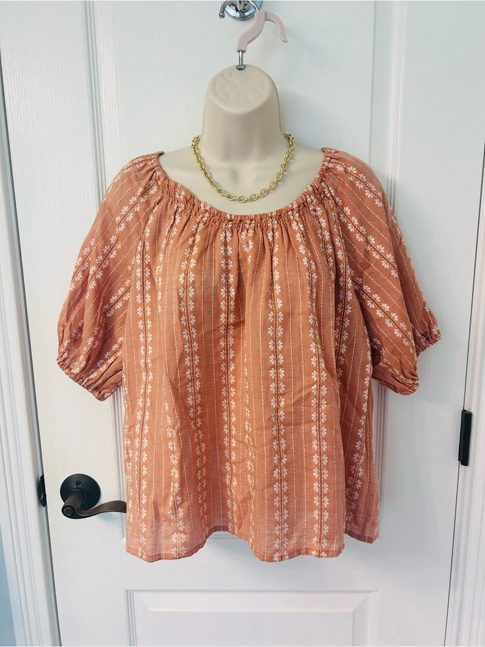 NWT Madewell Puff Sleeve Swing Top in Floral Striped Jacquard!